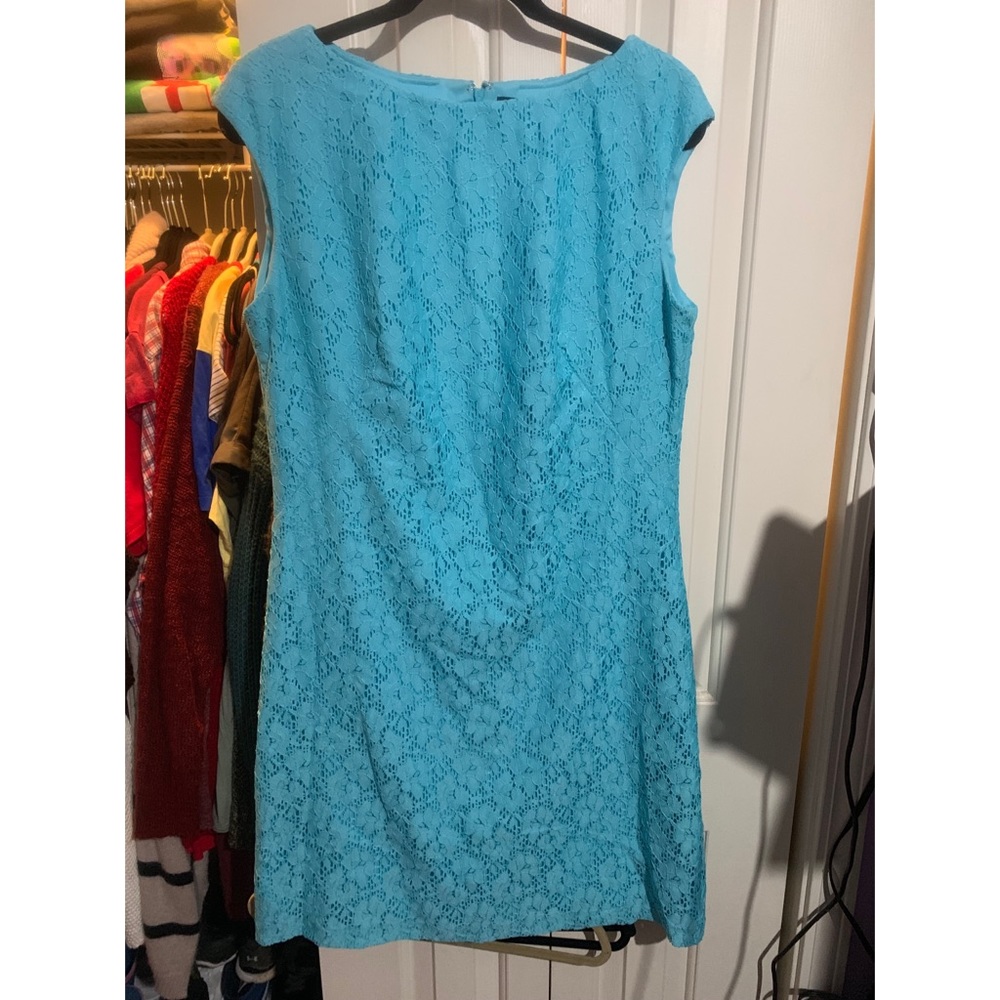 Chaps Blue Lace Dress